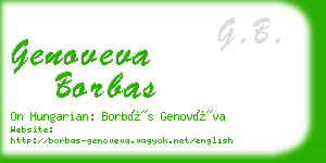 genoveva borbas business card